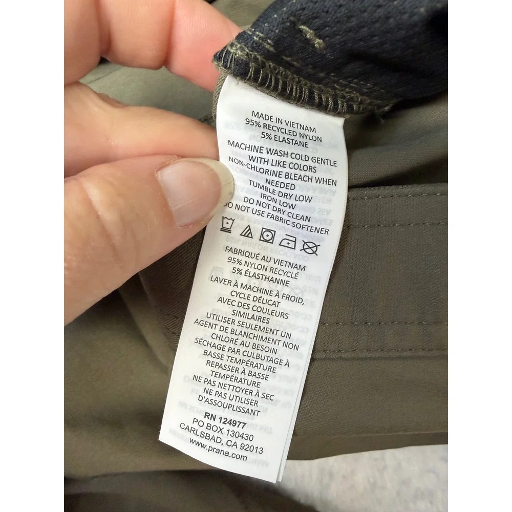 Prana Brion‎ Slim Pant II Slate Green Mens 42x30 ReZion Recycled Nylon 1965551